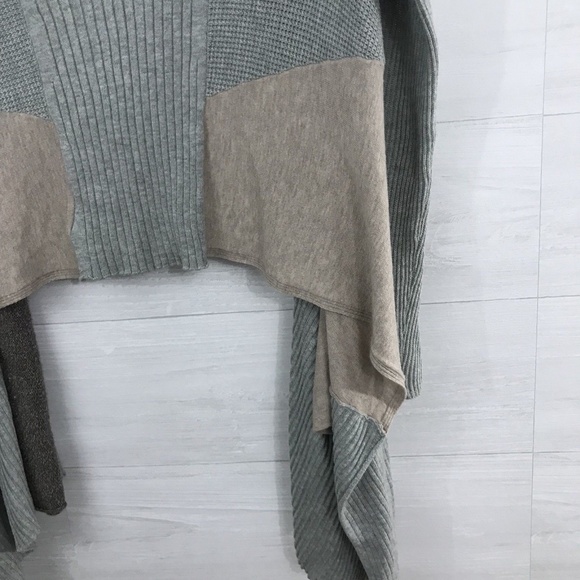 Sparrow Ribbed Patchwork Open Front Drape Cardigan - Picture 8 of 8